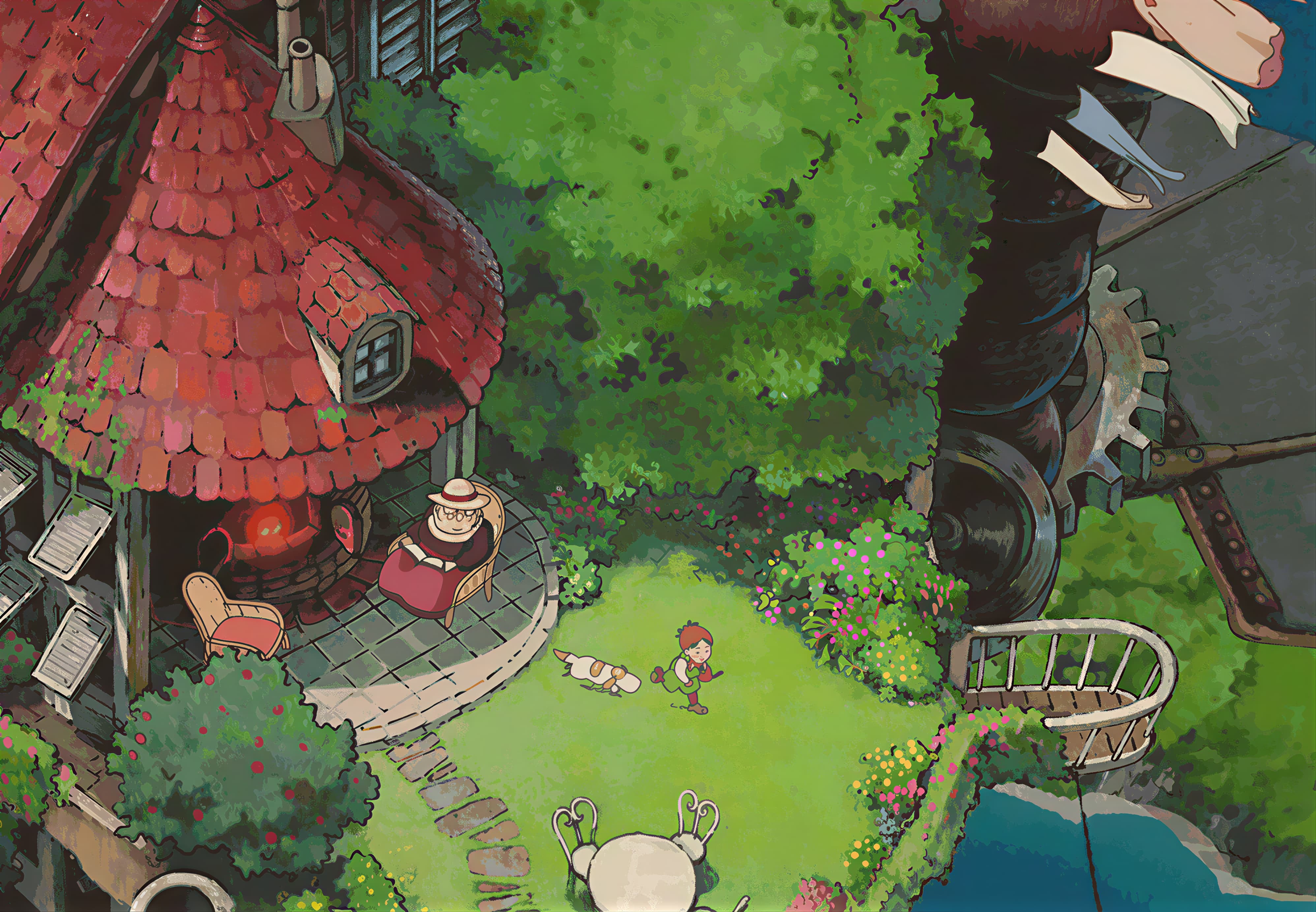 Fantasy cottage after precise upscaling with faithfully preserved colors and line work