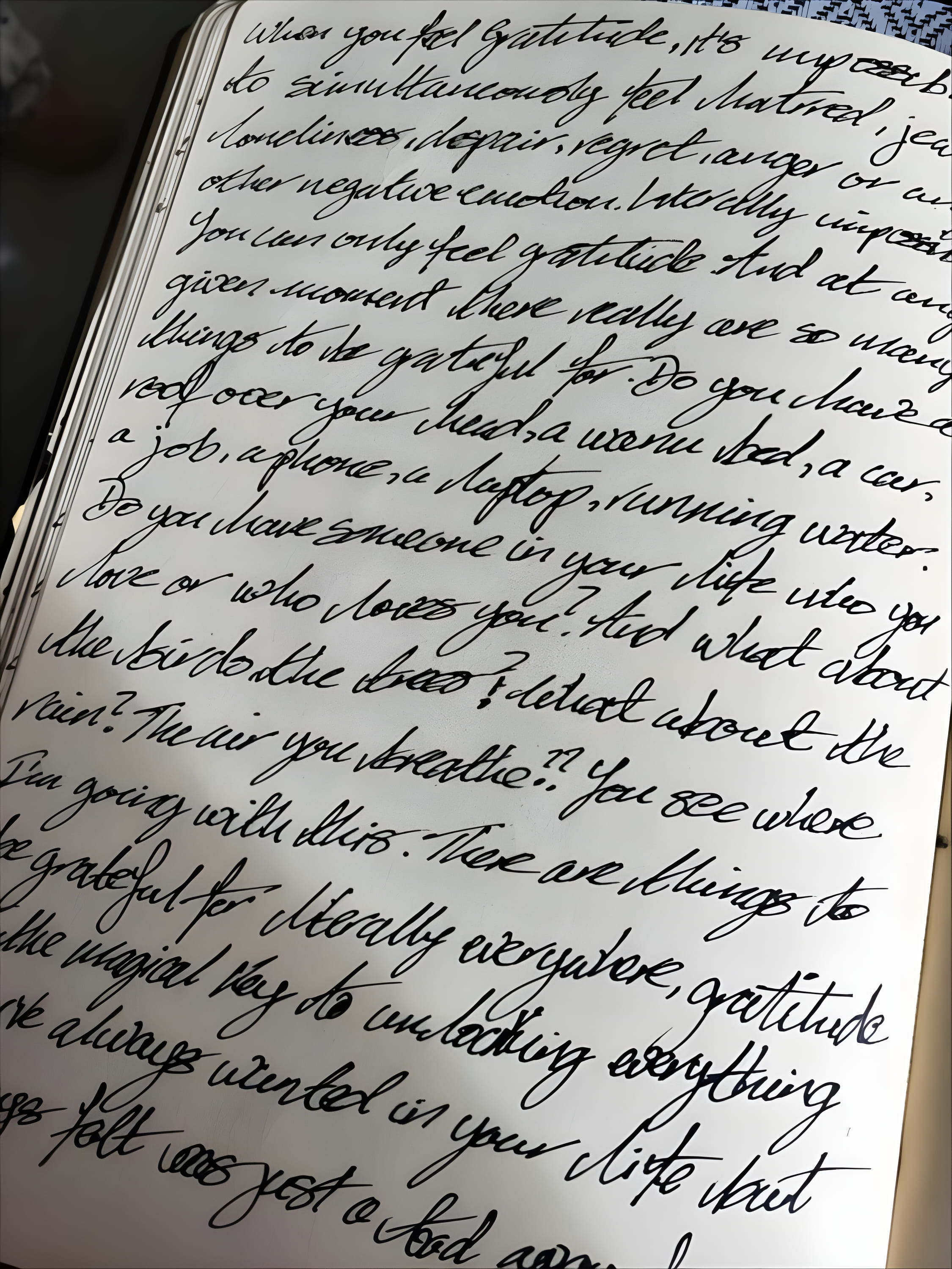 Handwritten notes after AI enhancement with clear, legible cursive writing