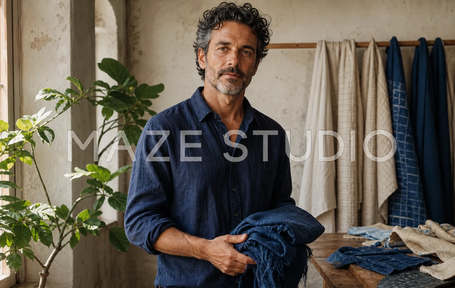 Designer têxtil coberta por uma marca d'água transparente